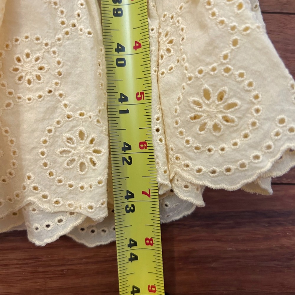 Altar'd State Yellow Eyelet Strapless Maxi Dress Smocked Ruffle ASWD-261-009 L - Picture 6 of 11